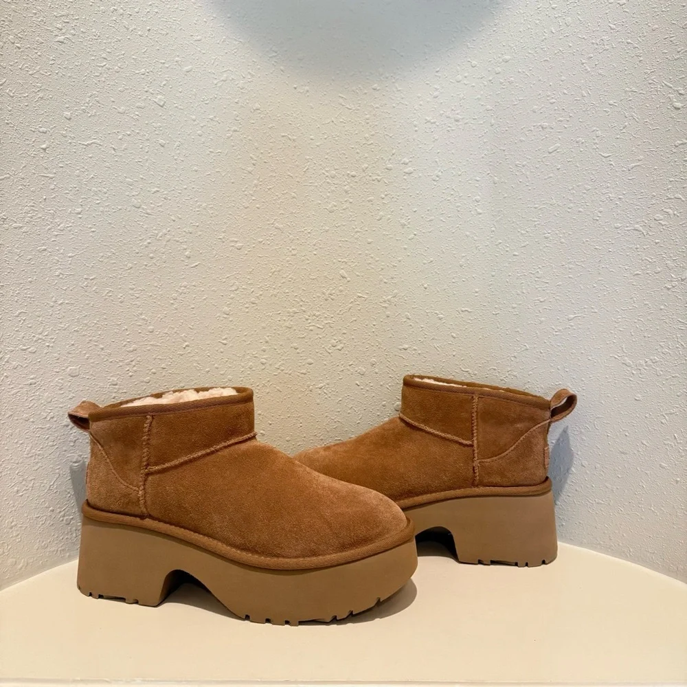 UGG Classic Ultra Mini New Heights Chestnut Women’s Boots Size 11 NWT